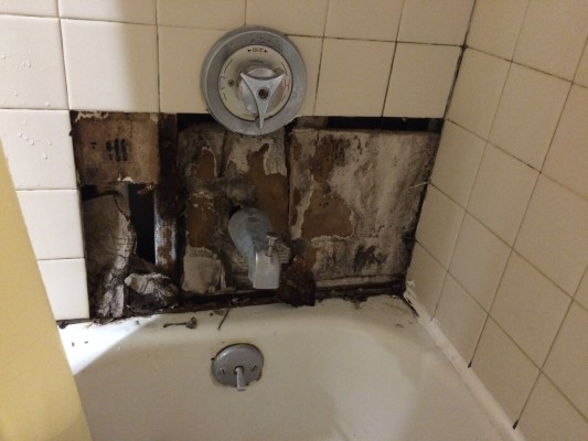 A resident of West Apartments B, who wished not to be named for her connection to campus residences, lived in his room all summer with a shower that looked like this. It wasn’t fixed by the beginning of the 2015 Fall semester but was fixed about two weeks in. 