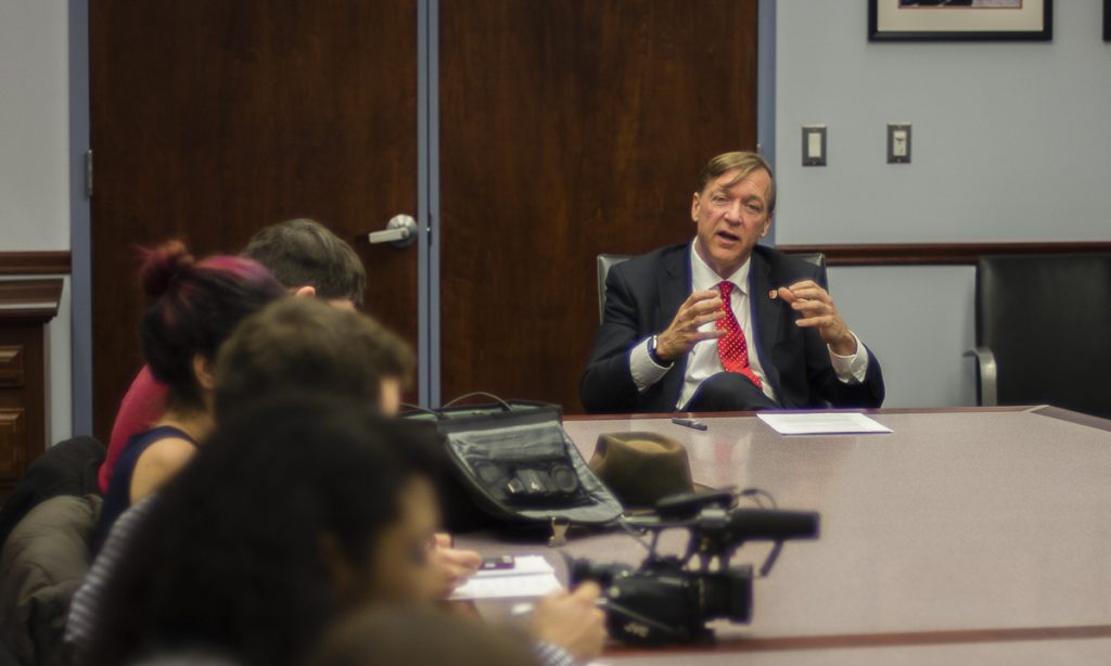 President Stanley Answers Campus Concerns at Media Conference